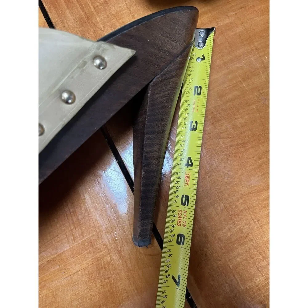 Burberry Olive Green Leather Gold Buckle Platform Stiletto Heels EU 39 US 8 - Picture 9 of 15